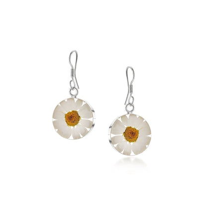 Orecchini Daisy di Shrieking Violet® Argento sterling con margherite vere!
