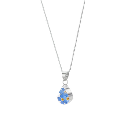 Collana con pendente a goccia Non Ti Scordar di Me in argento sterling