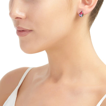 Pendientes de flores de Shrieking Violet® Pendientes de plata de ley con forma de lágrima hechos a mano con flores reales. regalos de joyas para ella
